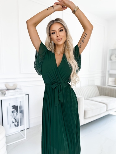 Sukienka kopertowa Piórko Plisa Maxi Gładka butelka (1).JPG