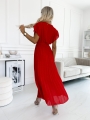 Sukienka kopertowa Piórko Plisa Maxi Gładka czerwona  (3).JPG