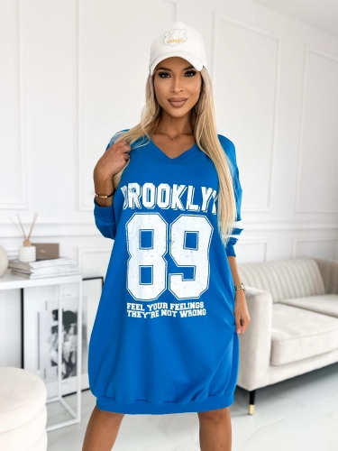 Sukienka Tunika bawełniana Brooklyn niebieska  (5).JPG