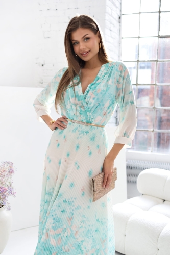 Sukienka Susane długi rękaw kwiatki mieta (3).jpg