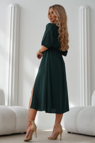 Sukienka Kopertowa Klasyczna z wiązaniem zielona (3).jpeg