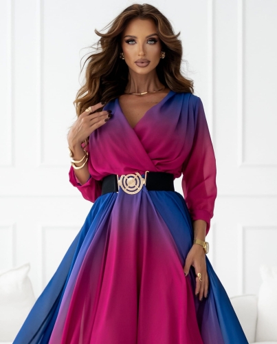 Pasek na gumie elastyczny ażurowe koła czarny Doris