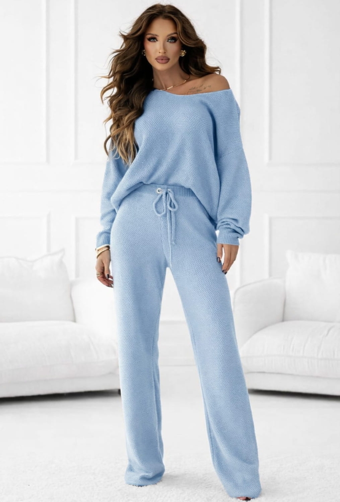 Komplet dzianinowy Kirii niebieski