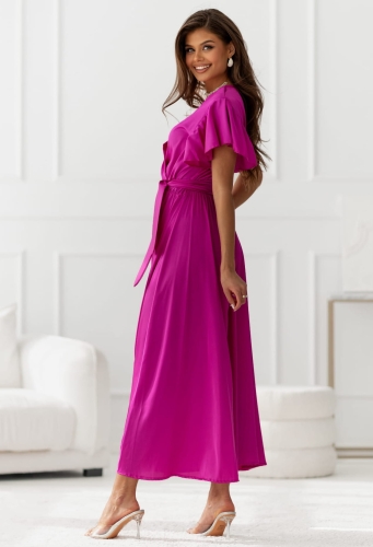 Sukienka Maxi satyna piórka fuksja  (4).jpg