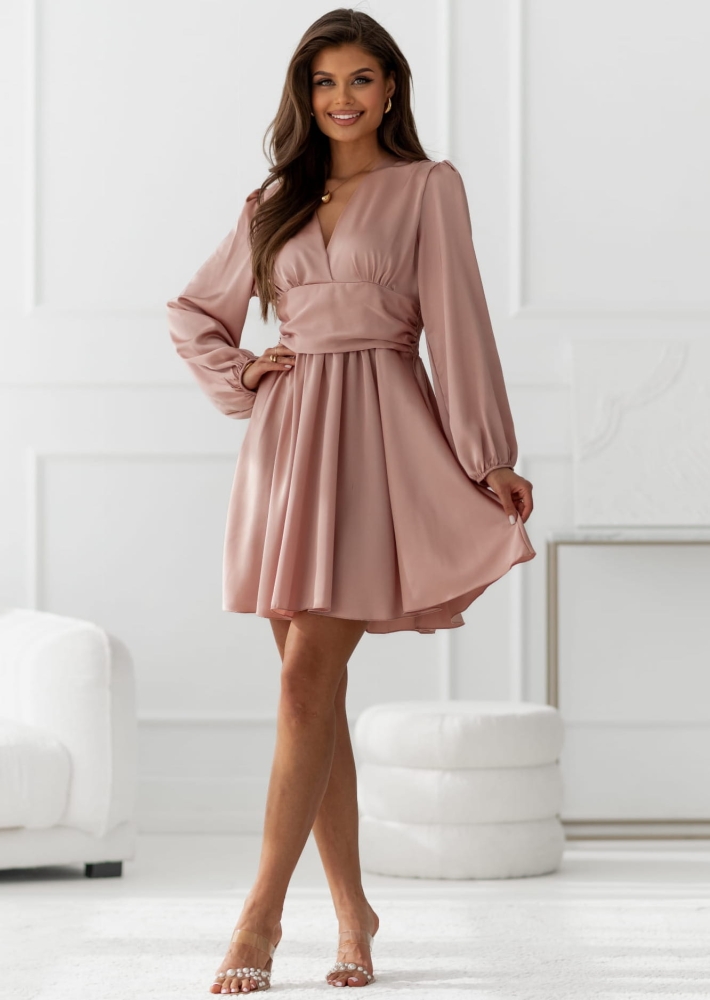 Sukienka Sonia satynowa pudrowy róż