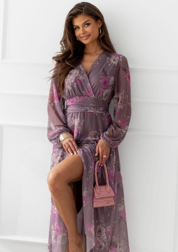 Sukienka Amy Maxi z długim rękawem w róże kolor 2 (4).jpg