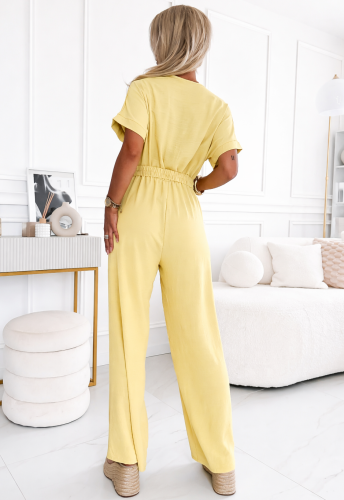 Kombinezon z paskiem V Żółty