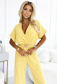 Kombinezon z paskiem V Żółty