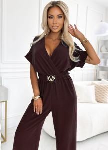 Kombinezon z paskiem V Czekolada