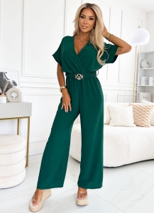 Kombinezon z paskiem V Zielony