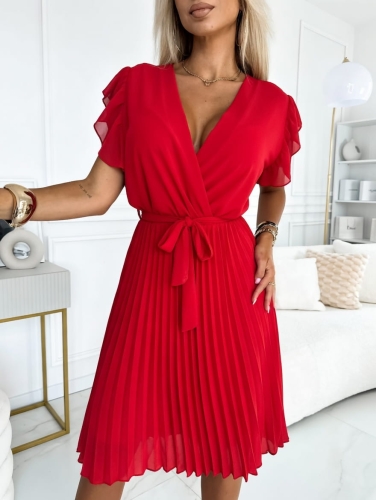 Sukienka Kopertowa Czerwone piórka