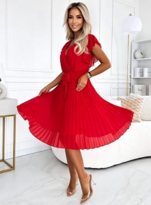 Sukienka Kopertowa Czerwone piórka        