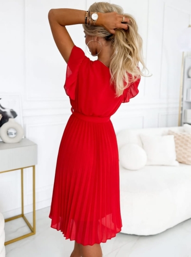 Sukienka Kopertowa Czerwone piórka