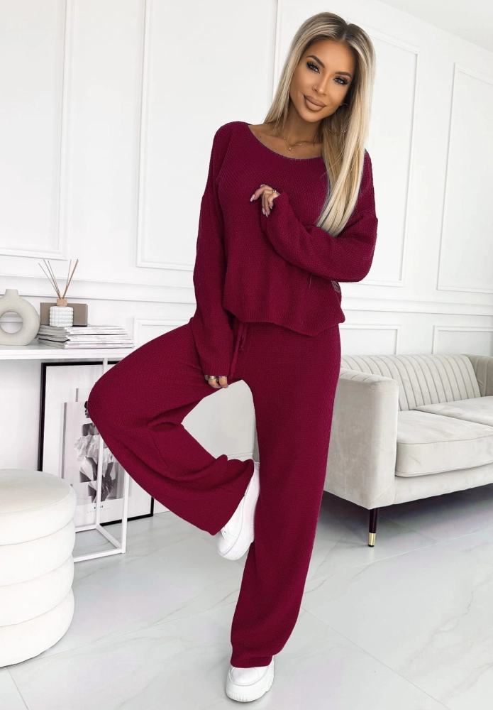 Komplet dzianinowy Kirii bordo