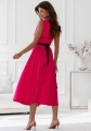 Sukienka rozkloszowana Midi bez rękawów fuksja (3).jpg