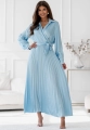 Sukienka Maxi satyna plisa z rękawem niebieska (2).jpg