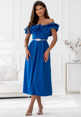 Sukienka Ester z efektowną falbaną MIDI rozkloszowana chabrowa (2).jpg