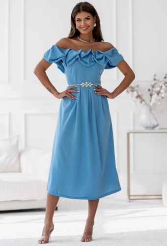 Sukienka Ester z efektowną falbaną MIDI rozkloszowana niebieska (3).jpg