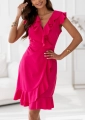 Sukienka Falon dopasowana z falbankami MINI fuksja (5).jpg
