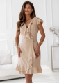 Sukienka Falon dopasowana z falbankami MINI beżowa (3).jpg