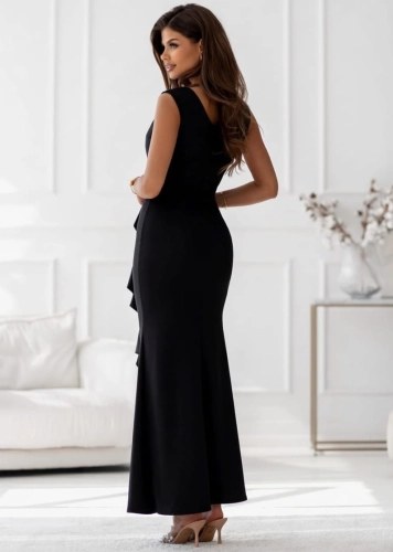 Sukienka Dolores dopasowana z falbaną MAXI czarna (4).jpg