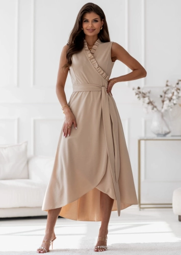 Sukienka Eden kopertowa z wiązaniem MIDI beżowa (3).jpg