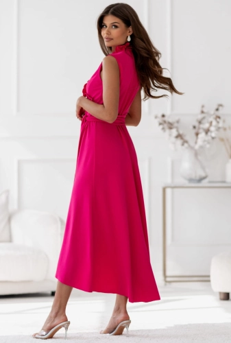 Sukienka Eden kopertowa z wiązaniem MIDI fuksja (2).jpg