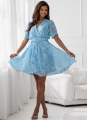 Sukienka Sora efektowna tkanina 3D MINI z paskiem niebieska (2).jpg