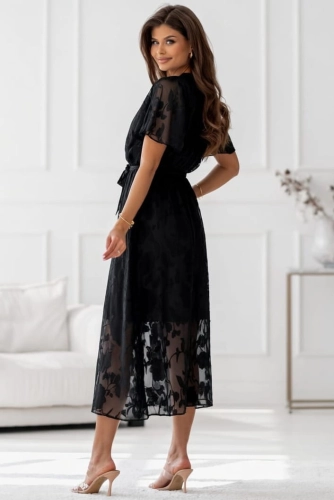 Sukienka Sora efektowna tkanina 3D MIDI czarna (4).jpg