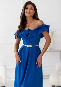 Pasek sprężynka Ester z ozdobą z kamieni złoty