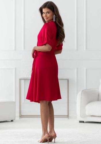 Sukienka kimonowa z wiązaniem satyna czerwona (3).jpg