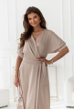 Sukienka kimonowa z wiązaniem MAXI satyna beżowa (4).jpg