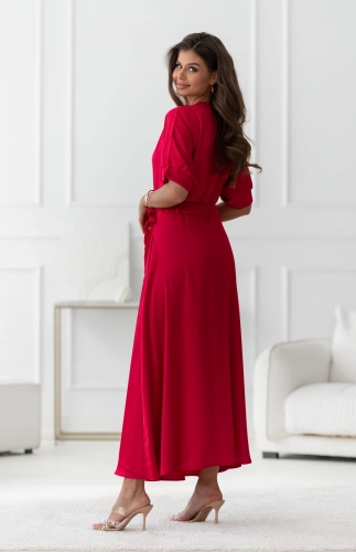 Sukienka kimonowa z wiązaniem MAXI satyna czerwona (3).jpg