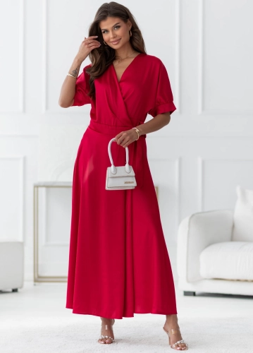 Sukienka kimonowa z wiązaniem MAXI satyna czerwona (2).jpg