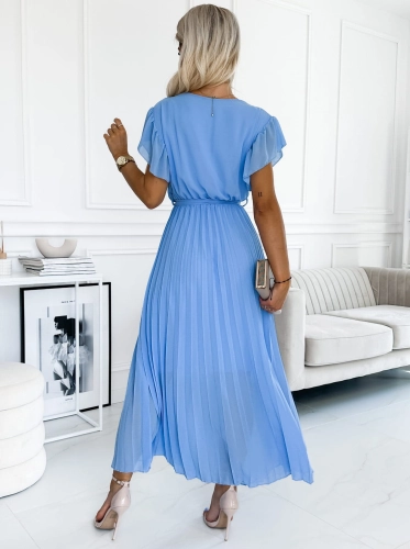 Sukienka kopertowa Piórko Plisa Maxi Gładka niebieska  (3).JPG