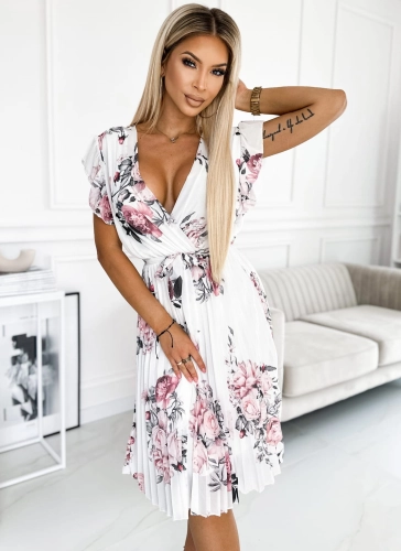 Sukienka Kopertowa rzadka róża  piórka (1).JPG