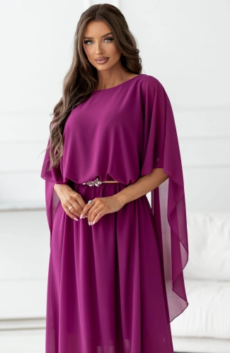 Sukienka NIMFA Maxi z efektownym rękawem śliwka (3).jpg