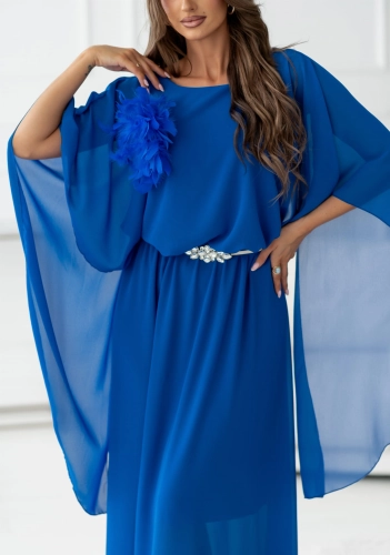 Sukienka NIMFA Maxi z efektownym rękawem chabrowa (1).jpg