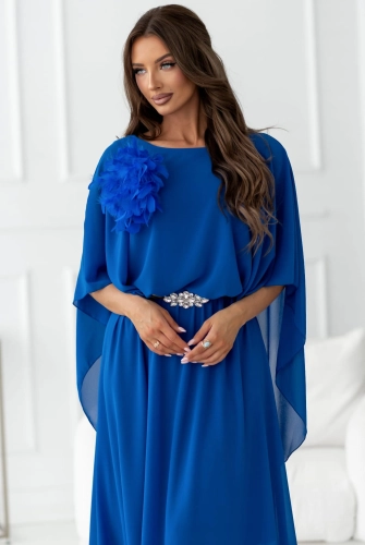 Sukienka NIMFA Maxi z efektownym rękawem chabrowa (2).jpg