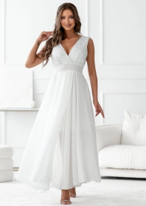 Sukienka Diva z rozcięciem biała