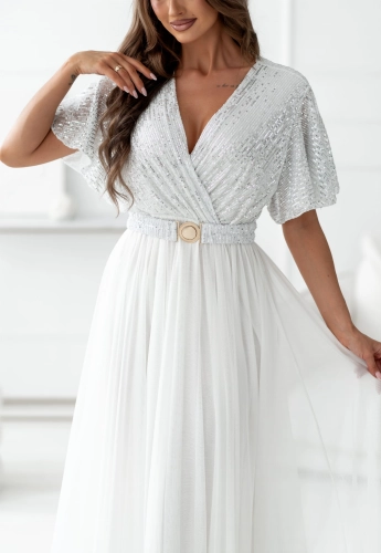 Sukienka kopertowa Maxi biała z cekinami  (5).jpg