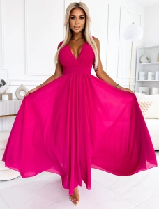 Sukienka Diva fuksja gładka 