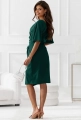 Sukienka z rękawkiem MIDI z marszczeniem butelkowa zieleń