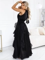 Sukienka Sofia z Falbankami z połyskującej tkaniny czarna  (5).JPG