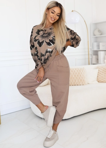 Dres Golden Flower Bluza plus Spodnie beżowy (4).JPG