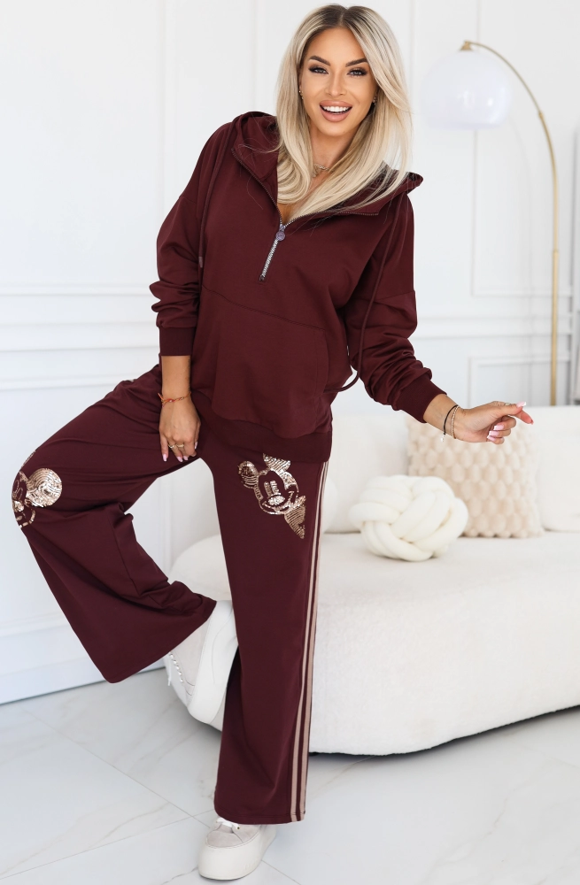 Dres Miki Bluza plus Spodnie bordowy