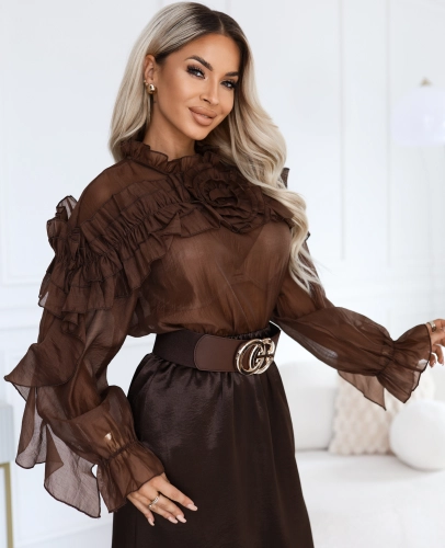 Bluzka Organza z Różą czekoladowa (4).JPG