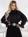 Bluzka Róża z efektownej połyskującej tkaniny czarna  (3).JPG