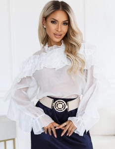 Bluzka Organza z Różą biała