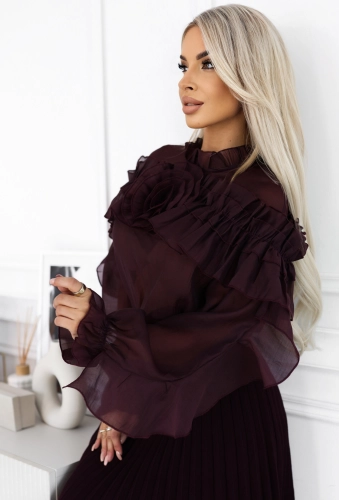 Bluzka Organza z Różą śliwka (3).JPG